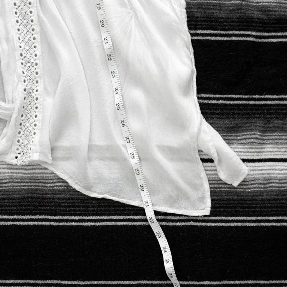 VINCE CAMUTO KIMONO SZ O/S WHITE TIE-FRONT COVER-UP TOP WITH TASSELS BOHO - Picture 11 of 11